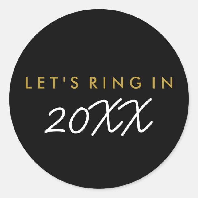 "Let's Ring In" New Year's Eve Favor Sticker (Front)