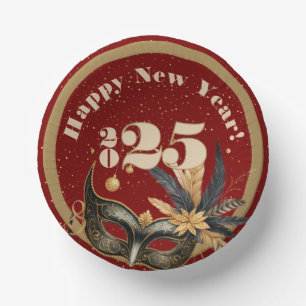 Let's ring New Year party Glamorous Red Paper Bowls
