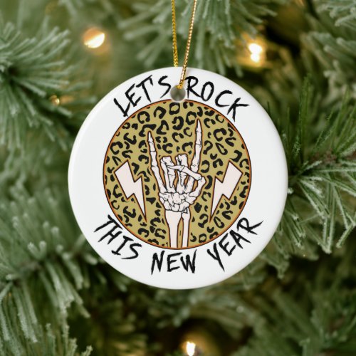 Lets Rock 2023  New Year 2023  Happy New Year Ceramic Ornament