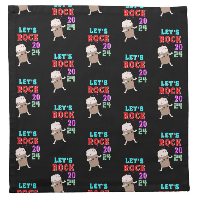 Let's Rock 2024 Cloth Napkin (Front)