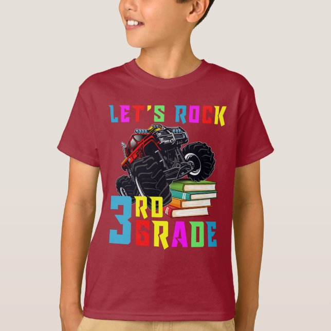 LET'S ROCK 3rd GRADE Cool Truck T-Shirt (Front)