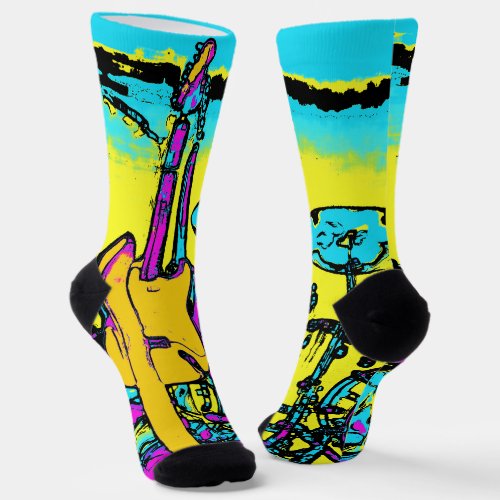 Lets Rock and Roll _ Music Instruments Socks