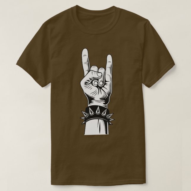 Lets Rock Devil Salute French Fries Fork Metalhand T-Shirt (Design Front)