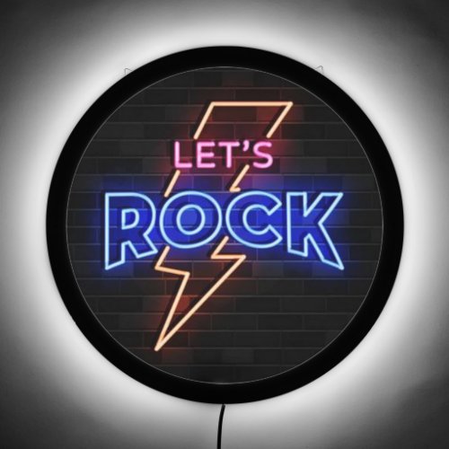Lets Rock Lightning Bolt LED Sign
