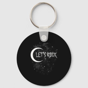 Lets Rock On Rock Star Moon With Stars Concert Ban Keychain