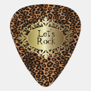 Let's Rock Out Fun Leopard Animal Print Guitar Pick