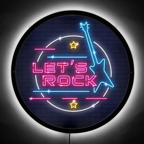 Lets Rock Retro Neon LED Sign