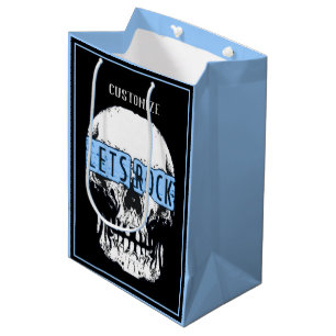 Let's Rock Skull Blue Medium Gift Bag