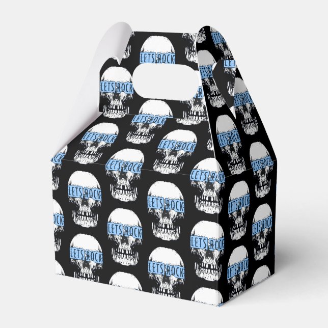 Let's Rock Skull Favor Boxes (Front Side)
