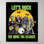 Lets Rock The More The Ier Clic Monsters Halloween Poster