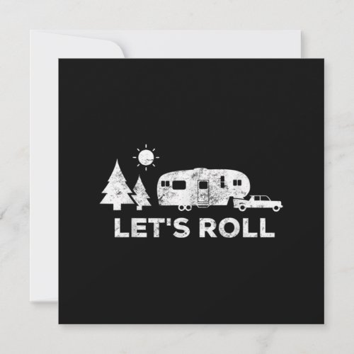 Lets Roll Camping 5th Wheel Camper RV Vacation Thank You Card