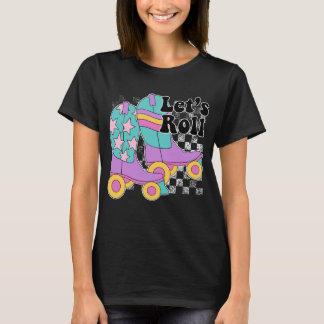 Let's Roll Cowgirl Western Roller Skater Vintage T-Shirt