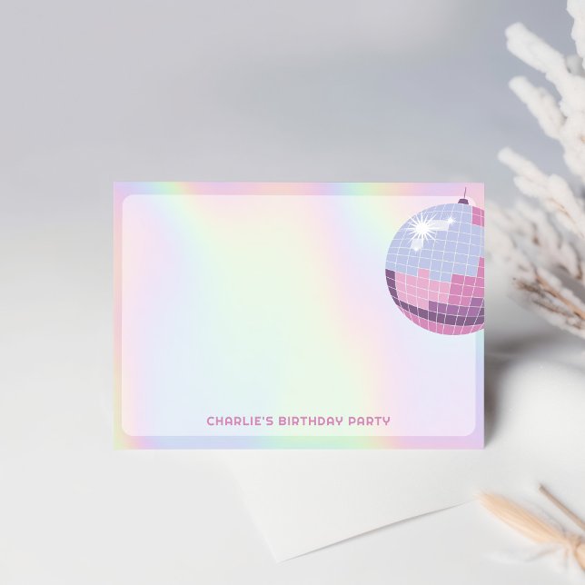 Let's Roll Fun Retro Roller Skating Girls Birthday Note Card (Creator Uploaded)