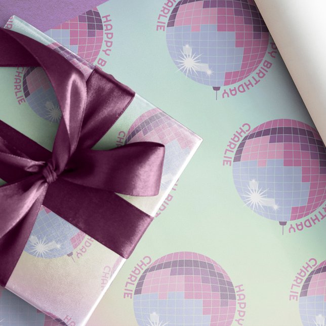 Let's Roll Fun Retro Roller Skating Girls Birthday Wrapping Paper (Creator Uploaded)