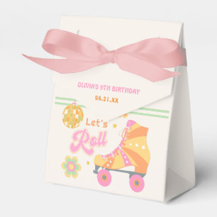 Let's Roll Girl Roller Skating Birthday Party Favor Boxes