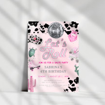 Let's roll Girls Pink Cowgirl Birthday