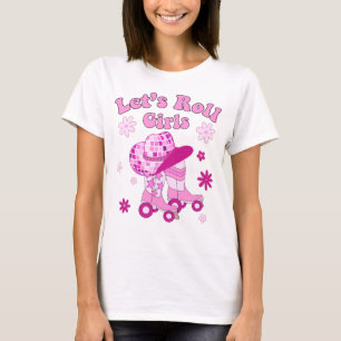 Let's Roll Girls Rolling Skates Western Cowgirl Co T-Shirt