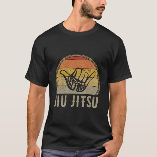 LetS Roll Jiu Jitsu Hand Vintage Sunset Funny Gif T_Shirt