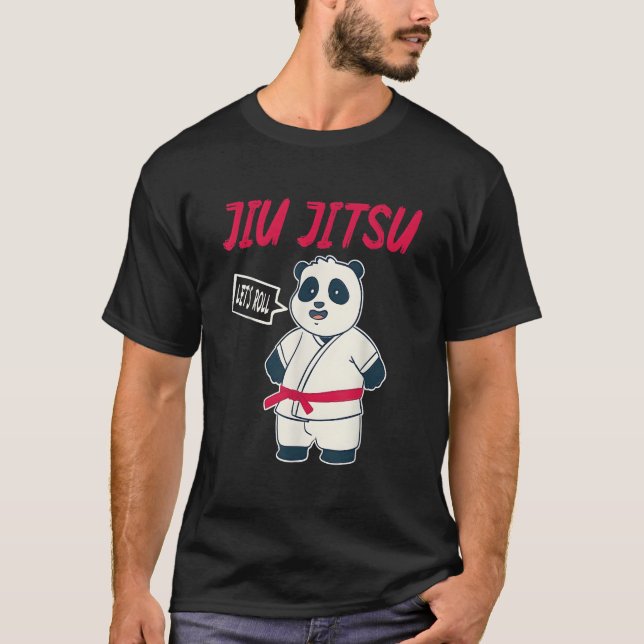 Let'S Roll Jiu Jitsu Panda T-Shirt (Front)