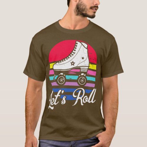 Lets Roll Retro Roller Derby Funny Vintage Roller  T_Shirt