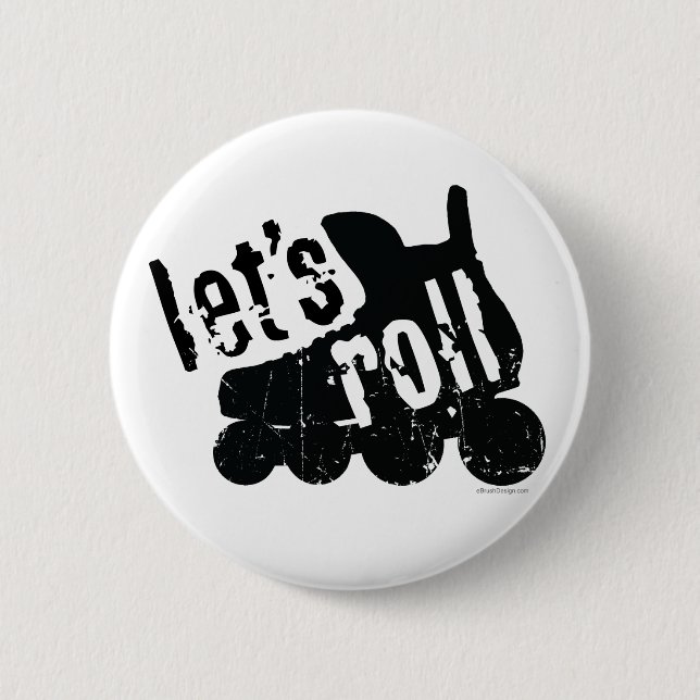 Let's Roll (Roller Hockey) Button (Front)