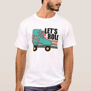 Let's Roll Roller Skating Skater Skate Retro T-Shirt