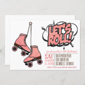 Let's Roll Skating Birthday Invitation (Front/Back)