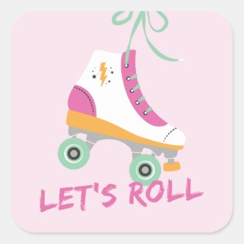 Let's Roll Sticker - Magenta by AmberBarkley at Zazzle