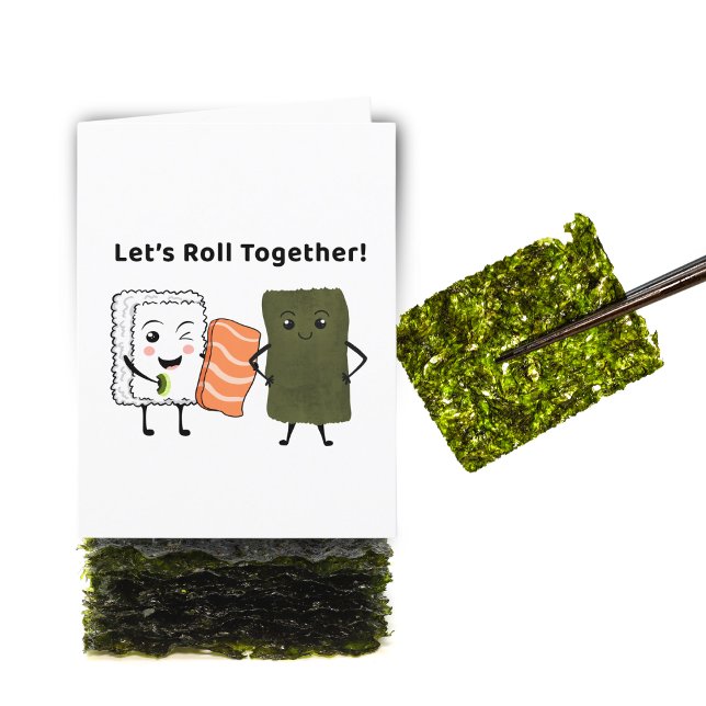 Let's Roll Together! Kawaii Sushi Holiday Card (Creator Uploaded)