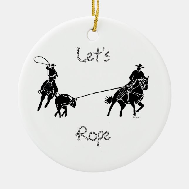 Let's Rope Ceramic Ornament (Front)