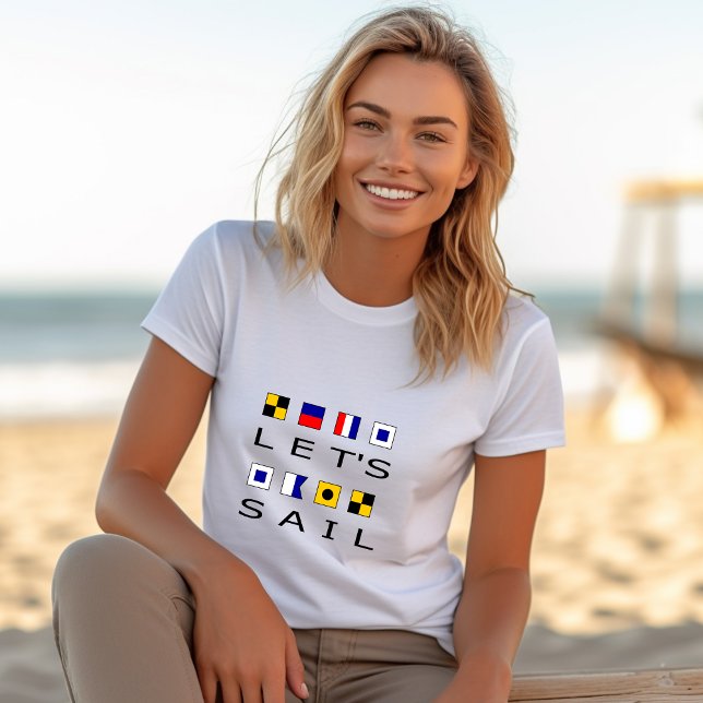 Let's Sail Colorful Nautical Flags T-Shirt (Creator Uploaded)