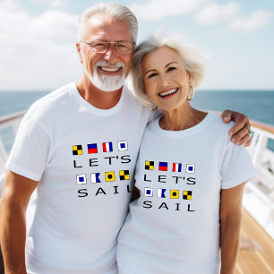 Let's Sail Colorful Nautical Flags T-Shirt
