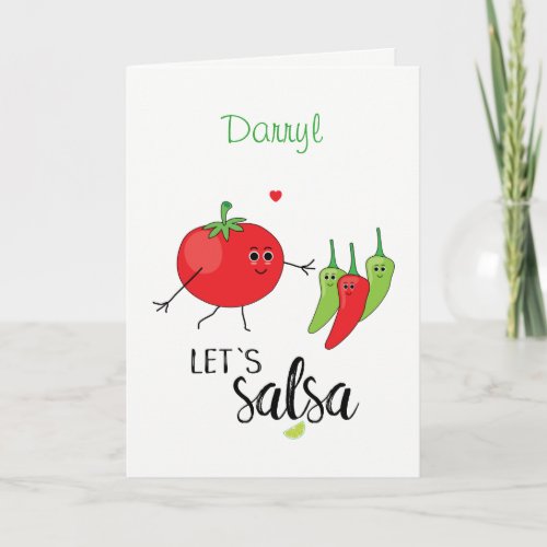 Lets Salsa Tomato and Chiilies Dancers Card