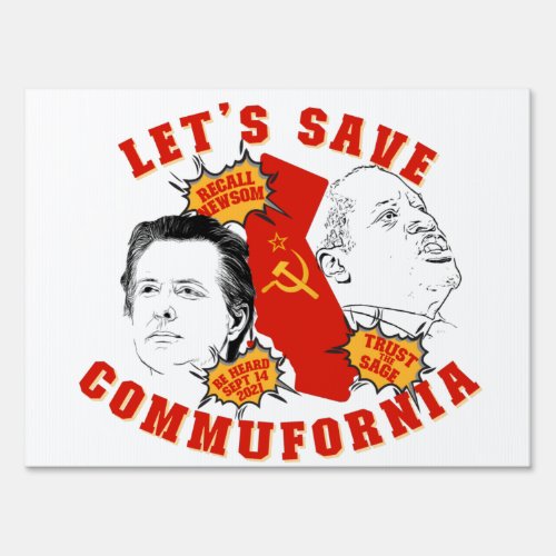 Lets Save Commufornia Larry Elder CA Recall 2021 Sign