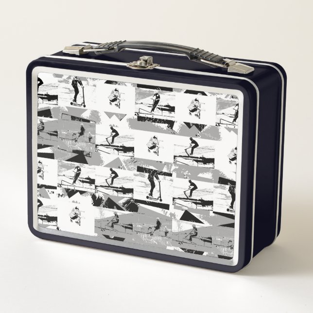 Lets Scoot Around - Stunt Scooter Rider Metal Lunch Box (Front)