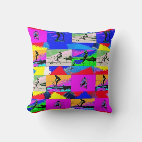 Lets Scoot _ Stunt Scooter Rider Throw Pillow