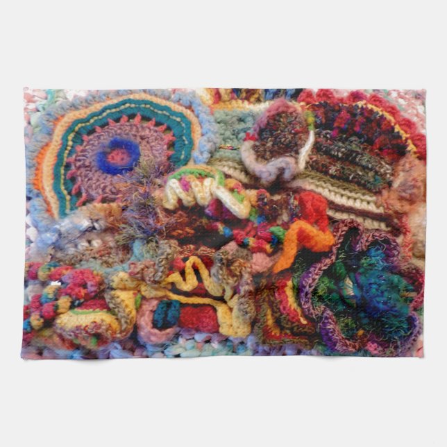 Let's Scrumble Free Form Crochet Design Photo Towel (Horizontal)