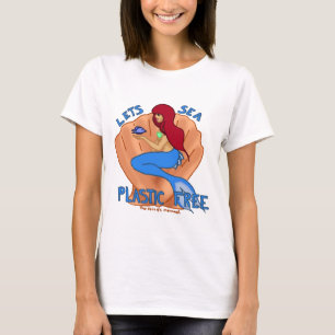 Lets sea plastic free! Blue mermaid T-Shirt