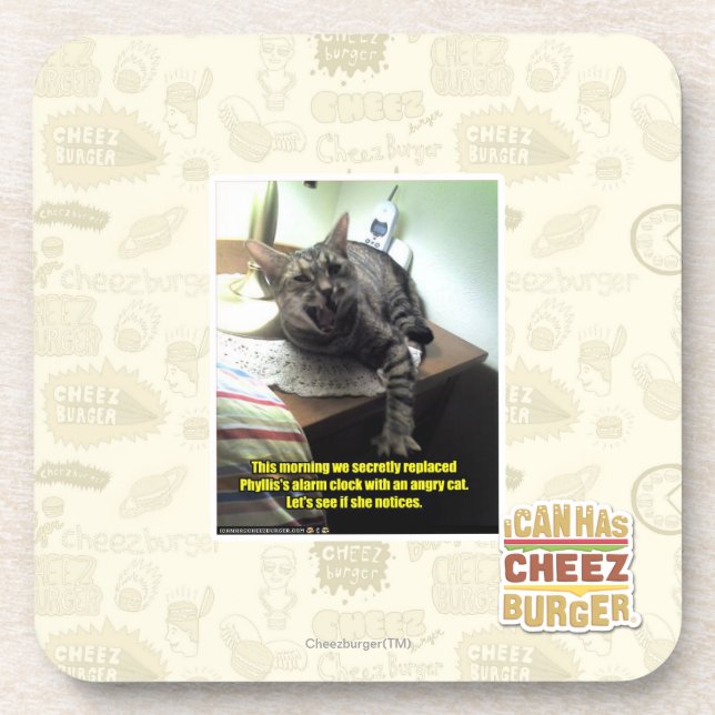 Let's see if she notices. beverage coaster (Front)