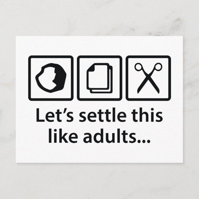 Let's Settle This Like Adults... Postcard (Front)
