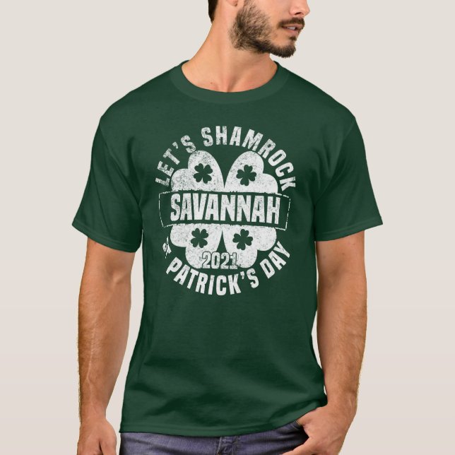 Let's Shamrock Savannah St Patrick's Day 2021 T-Shirt (Front)