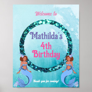 Let's Shell-ebrate! mermaid theme I welcome Poster