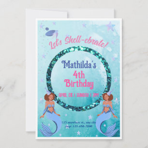 Let's Shell-ebrate! mermaid theme Invitation