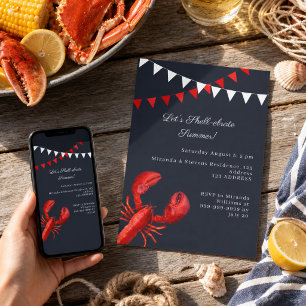 Let's shell-ebrate summer party coastal invitation