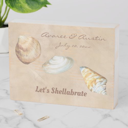 Lets Shellabrate Sea Shells Wooden Box Sign