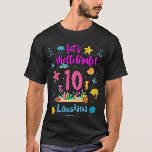 Lets Shellebrate Marine Ocean Under Sea Birthday   T_Shirt