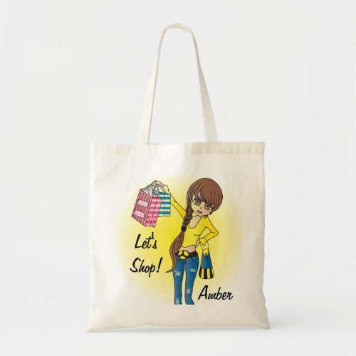 Lets Shop Diva Girl Tote Bag