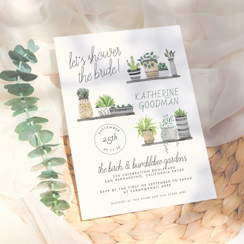 Let's Shower The Bride | Modern Boho Houseplants Invitation