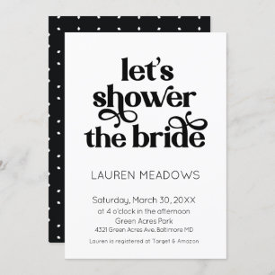 Let's Shower The Bride Typography Invitation