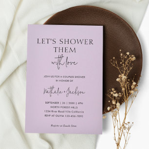 Let's Shower Them Lavender Couple Shower Bridal Invitation